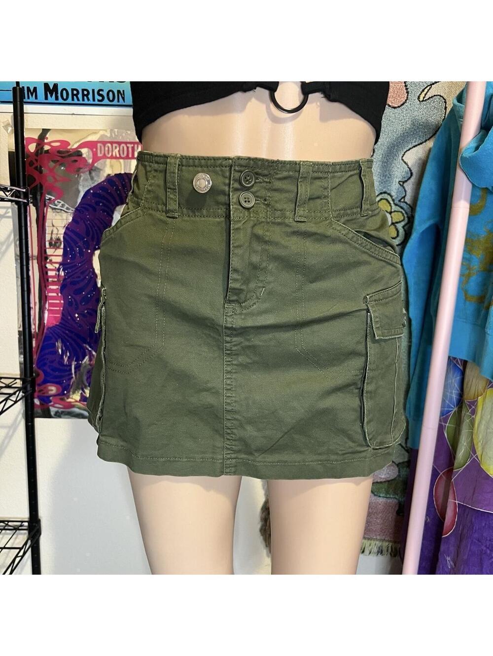 Brandy Melville Green Cargo Mini Skirt